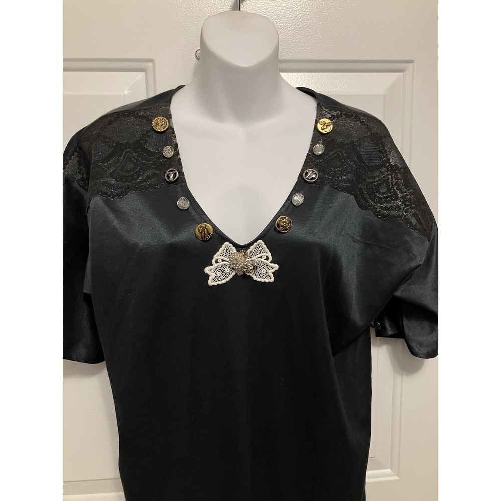Vintage California Sweetshirt Women's Sz‎ Small Black Grunge Boho Goth Shirt Top